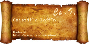 Csiszár Irén névjegykártya